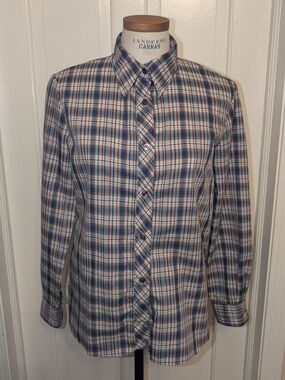 vintage 60s miss fashionality plaid blouse